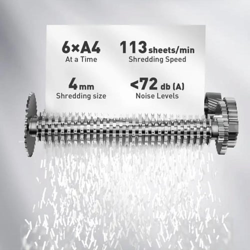 فرامة ورق متقاطع، سعة 6 أوراق مع صندوق نفايات 11 ل...