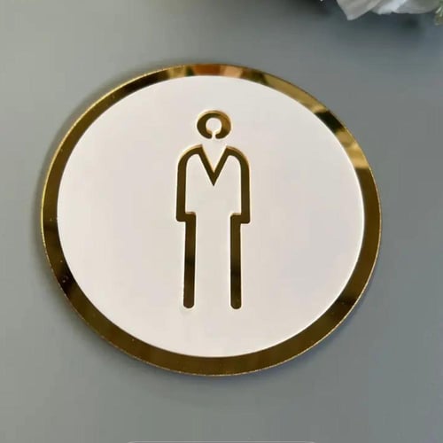 4 قطع من لافتات دورات المياه ( رجال - سيدات )