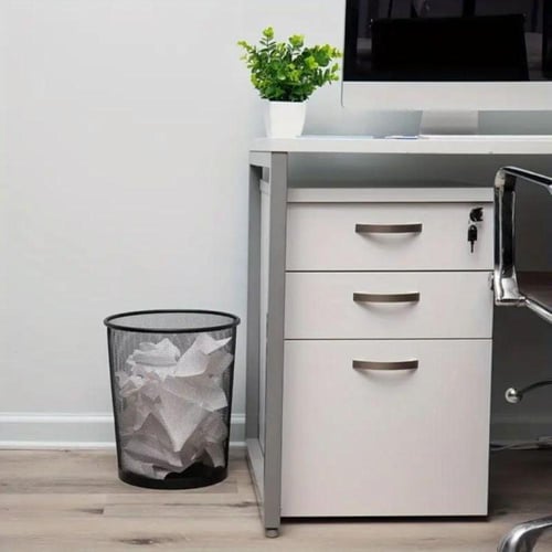 سلة مهملات حديدية متينة بفتحة علوية - تصميم شبكي أ...