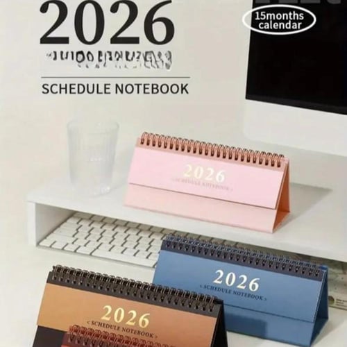 تقويم مكتبي صغير 2026 - أفقي- لون أسود