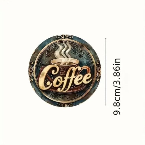 مجموعة من 6 حاملات أكواب قهوة خشبية مسطحة ثنائية ا...