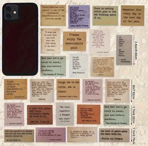 12 قطعة من ملصقات و استيكرات، بها عبارات تشجيعية