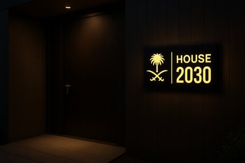 بوكس كلادينج محفور ومضئ من الداخل - موديل HOUSE 20...