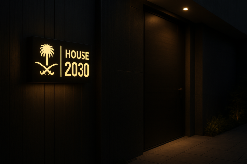 بوكس كلادينج محفور ومضئ من الداخل - موديل HOUSE 20...