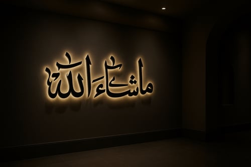 ما شاء الله - تصميم اكليرك مع اضاءة خلفية