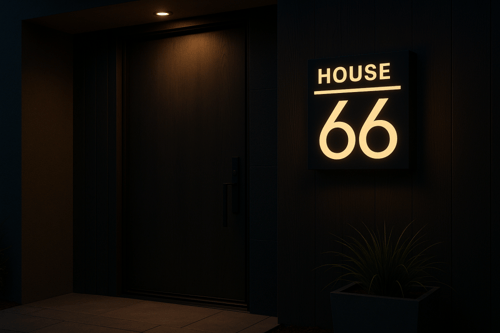 بوكس كلادينج محفور مضئ من الداخل - موديل HOUSE 66