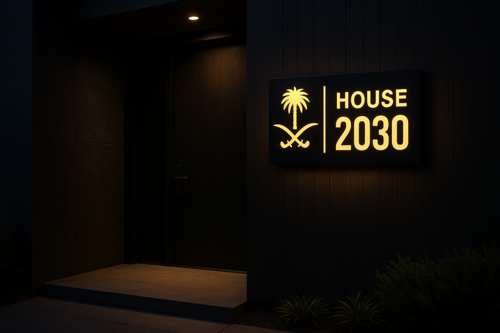 بوكس كلادينج محفور ومضئ من الداخل - موديل HOUSE 20...