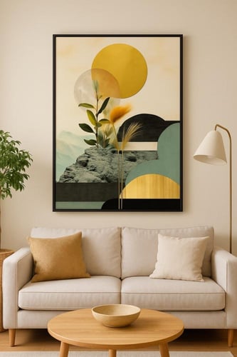 لوحة جداير " تناغم الذهب مع الأخضر "