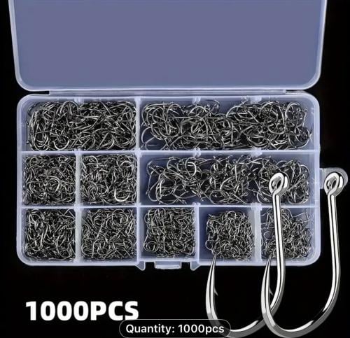 سنارة صيد عدد 1000 حبة بمقاسات مختلفة