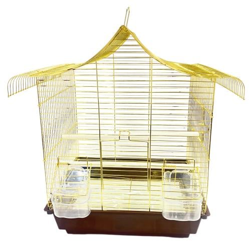 قفص طيور ذهبي ( C10H) سقف مثلث