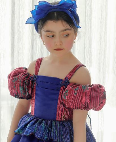 Blue bow headband