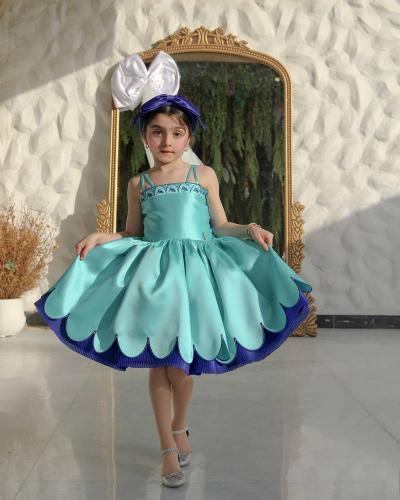 Navy dress embroidered