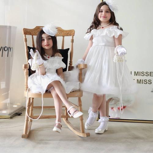 Elegant white dress decorated
