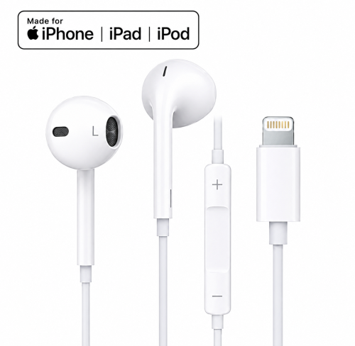 سماعة أبل EarPods الأصلية بمنفذ Lightning – صوت نقي وتحكم متكامل