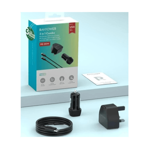 بكج راف باور 3*1 ( فيش جدارى + فيش سيارة + كيبل تا...