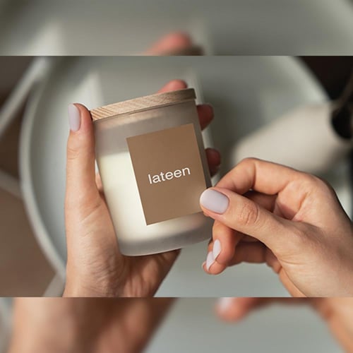 ستيكر مستطيل بخلفية - sticker