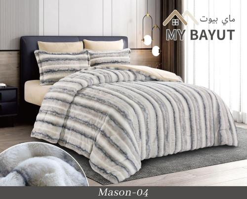 مفرش نفرونص شتوي وجه مخمل وجه فرو 4 قطع / فرو الار...