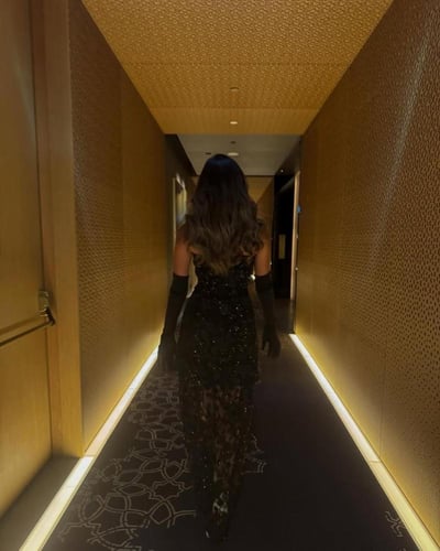 فستان منى اسود فخم