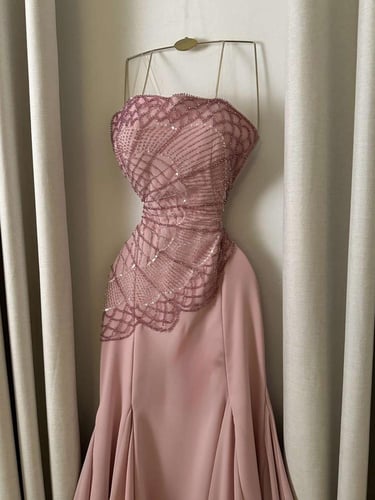 فستان نغم سهره فخم. وردي