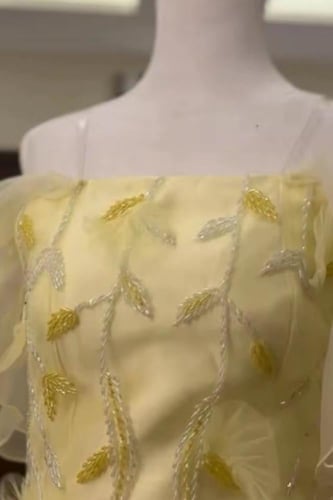 فستان سهره اصفر ليموني