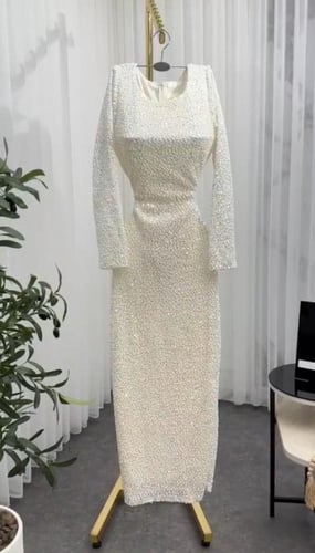 فستان سهره ابيض فخم