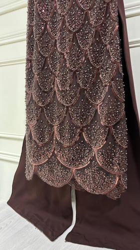 فستان سهره بني فخم