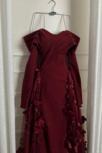 فستان سهره عنابي فخم