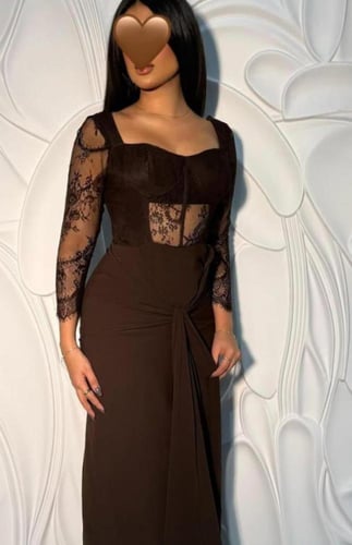 فستان سهره بني دانتيل