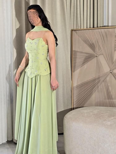 فستان سهره فخم تفاحي