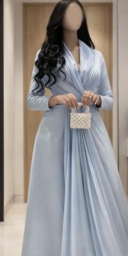 فستان سهره سماوي ناعم