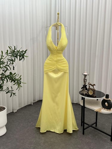 فستان سهره ليموني