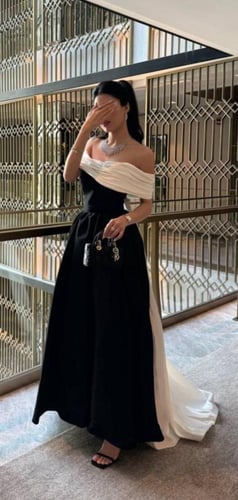 فستان سهره ابيض واسود فخم