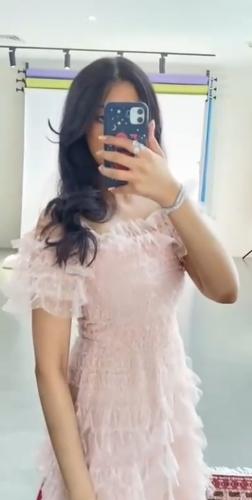 فستان للعيد وردي تل