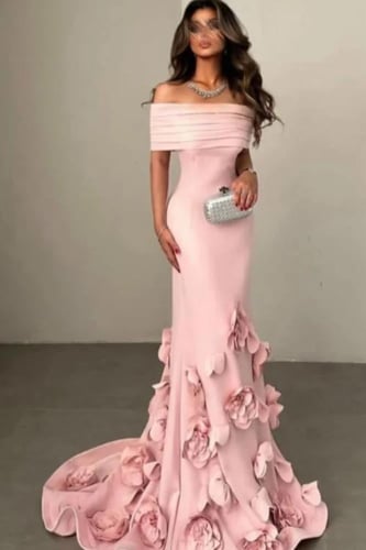 فستان هدى سهره ناعم وردي