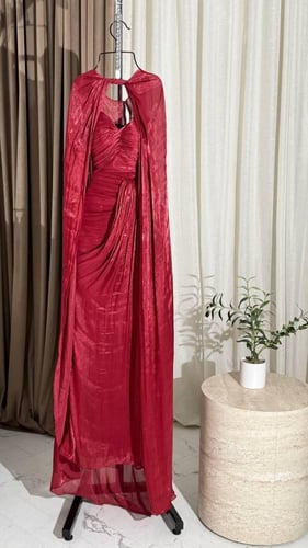 فستان سهره عنابي