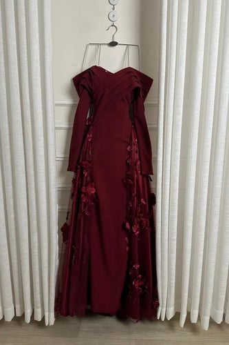 فستان سهره عنابي فخم