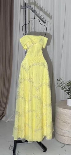 فستان سهره ليموني فخم