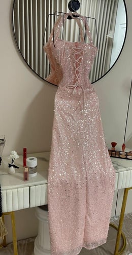 فستان سهره وردي فخم