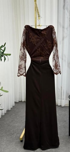 فستان سهره بني دانتيل