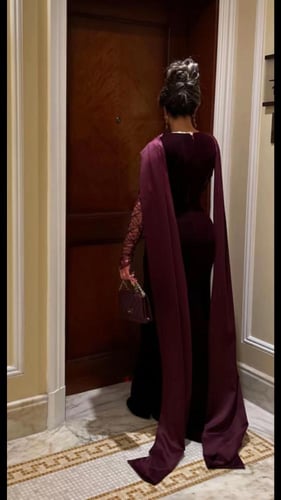 فستان سهره عنابي مخمل