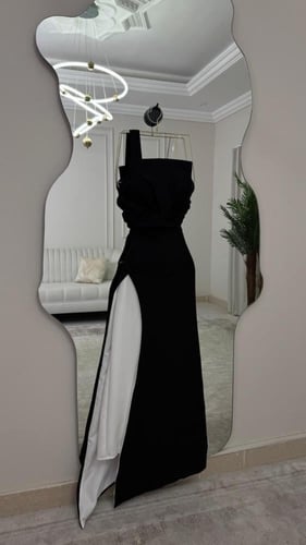 فستان سويره اسود وابيض