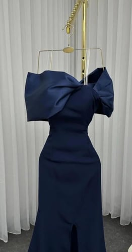 فستان ريما كحلي ناعم طويل