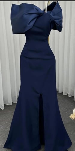 فستان ريما كحلي ناعم طويل