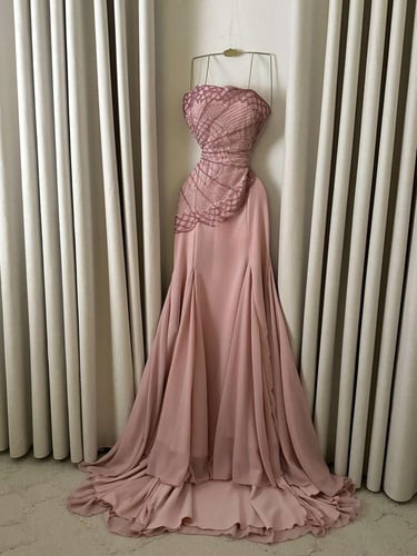 فستان نغم سهره فخم. وردي