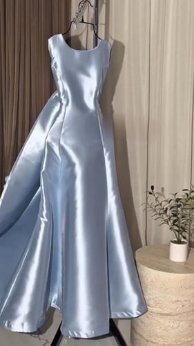 فستان راقي فخم سماوي للمناسبات