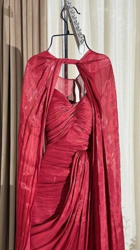 فستان سهره عنابي