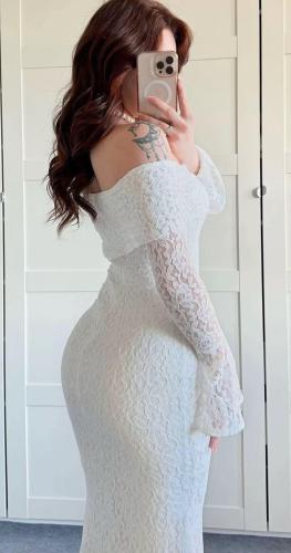 فستان ناعم دانتيل ابيض