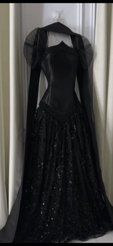 فستان سهره فخم ثريا كحلي & عنابي & اخصر