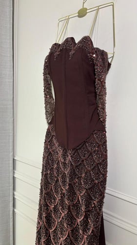 فستان سهره بني فخم