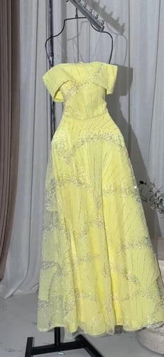 فستان سهره ليموني فخم